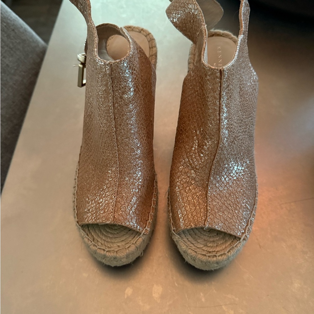 Elegant Tan Espadrille Wedge Sandals